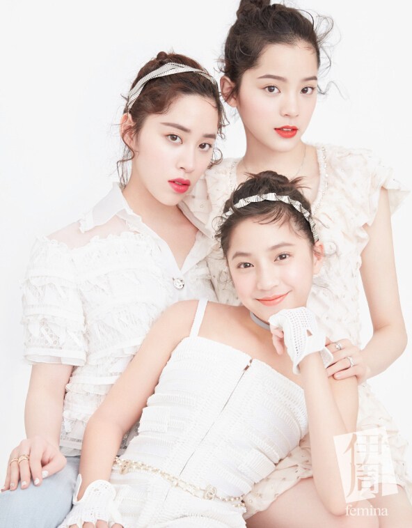 欧阳娜娜三姐妹拍写真青春活力(2)
